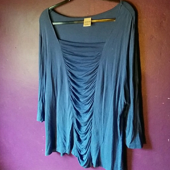 bedford fair Tops - Bedford Fair Purple Top 1X ruffled